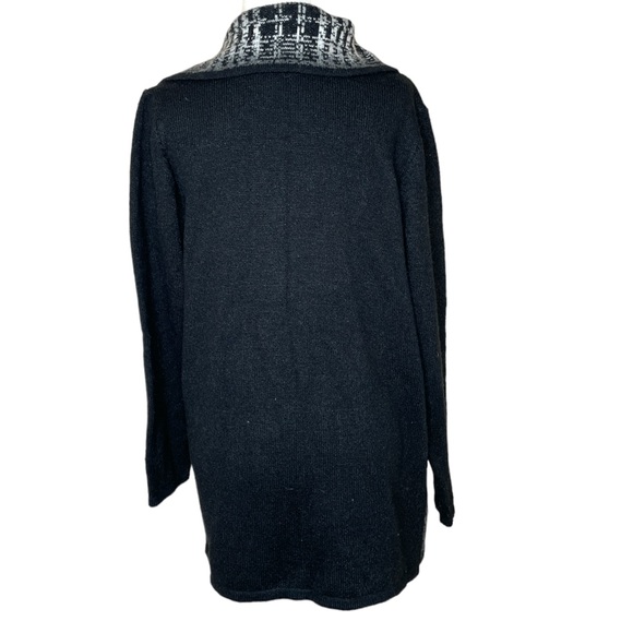 Ava Couture Mohair Blend Black /White Cardigan Sweater Duster Jacket Size:Large - Picture 13 of 14